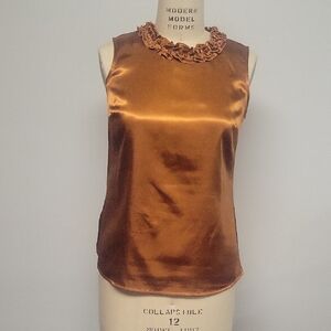 Evan Picone Petite Copper Sleeveless Blouse, Size 8P